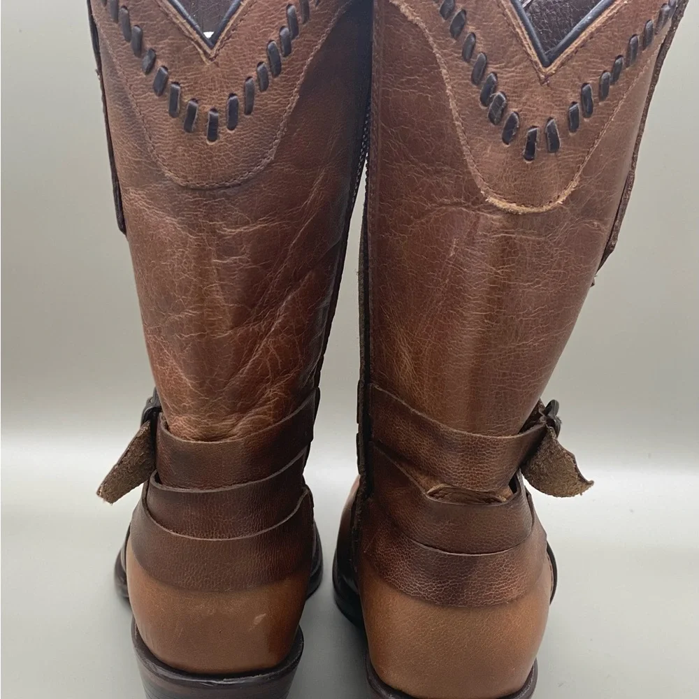 Texas Country Women’s Brown Leather Western Cowboy Boots Pointed Toe Size 7 - Picture 2 of 16
